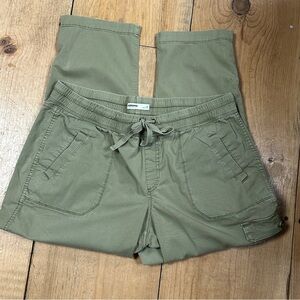 Sonoma Utility / Cargo Tie Front, Side Pocket Olive Green Pants, tabs to roll 14